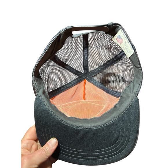 Vintage Reagan Equipment Co. Snapback Dad Hat Trucker Cap Orange Black Mesh 80s - Picture 7 of 8